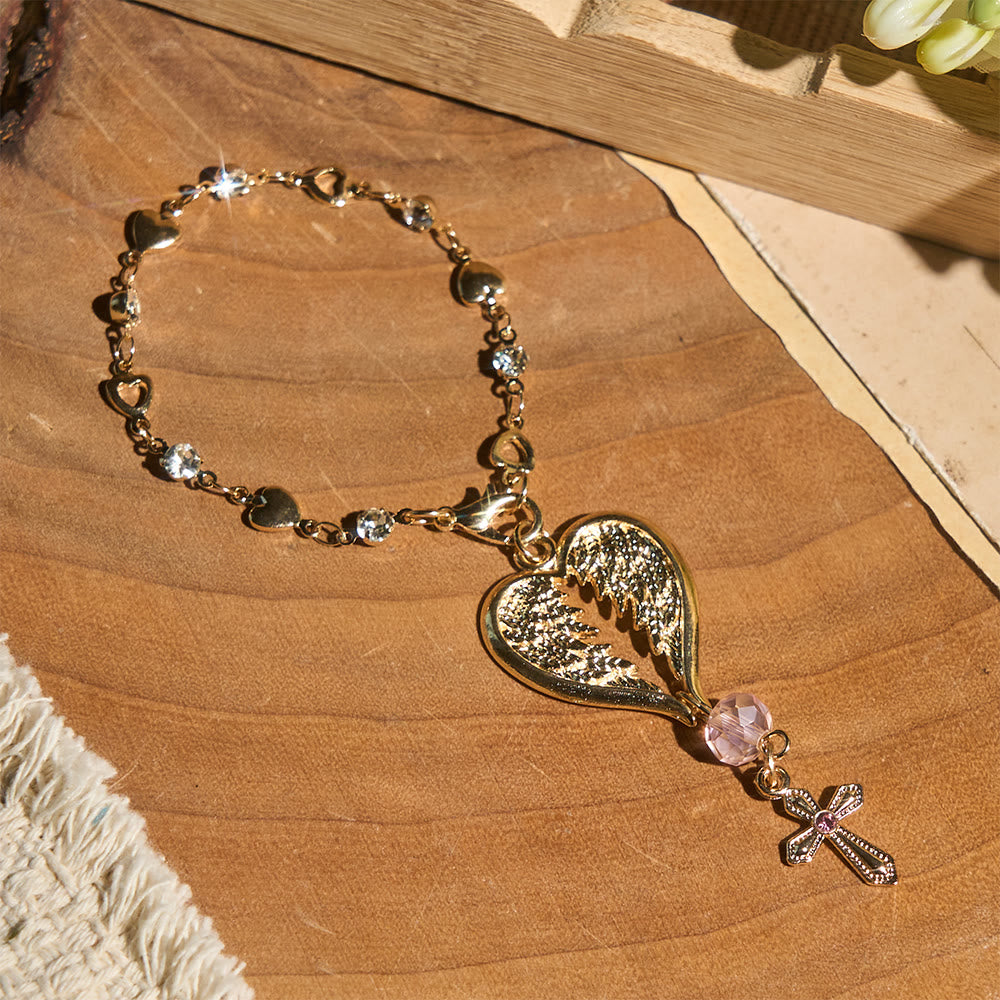 Porte-clés Cœur et Ailes d'Ange Gardien de Christianartworkshop pour voiture : Un doux rappel de protection - image 8