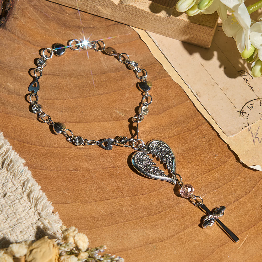 Porte-clés Cœur et Ailes d'Ange Gardien de Christianartworkshop pour voiture : Un doux rappel de protection - image 5