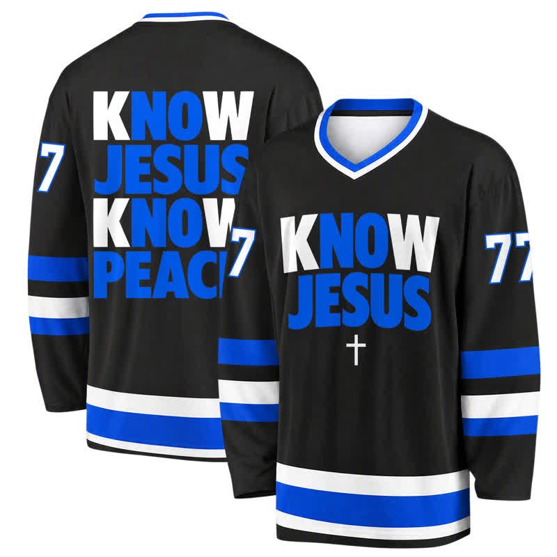 Christianartworkshop Maillot de hockey « Connaître Jésus, c'est connaître la paix » - 5XL - image 0