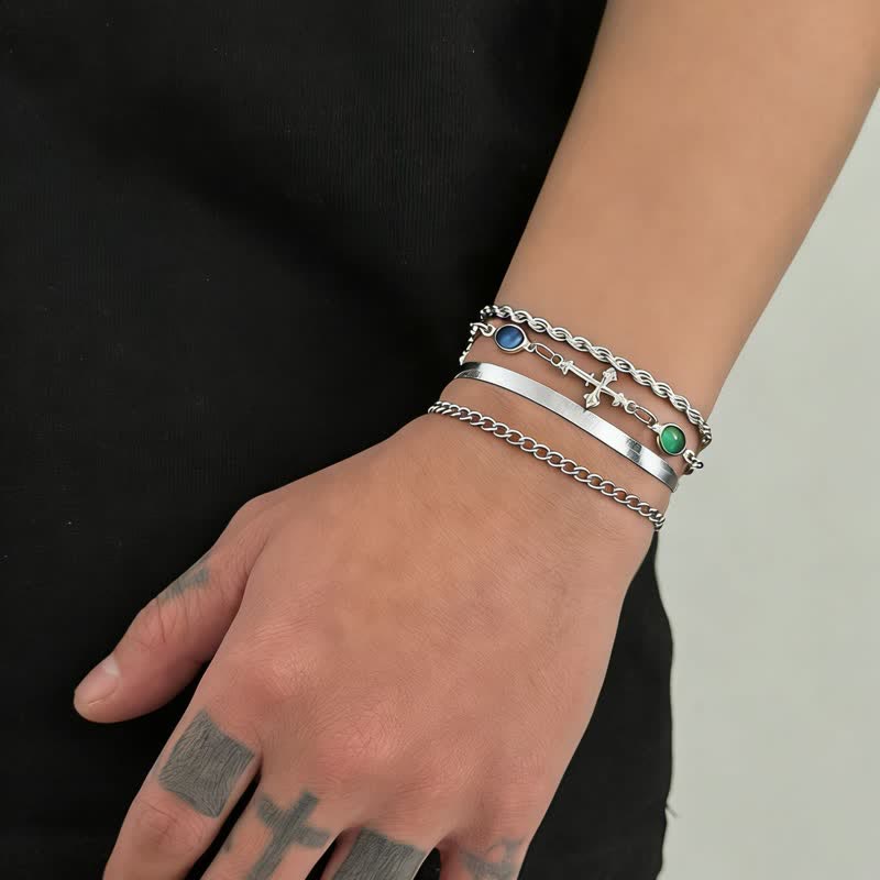 Christianartworkshop Bracelet-bracelet élégant en alliage à croix multi-styles : un réceptacle de dévotion silencieuse - Argent - image 5