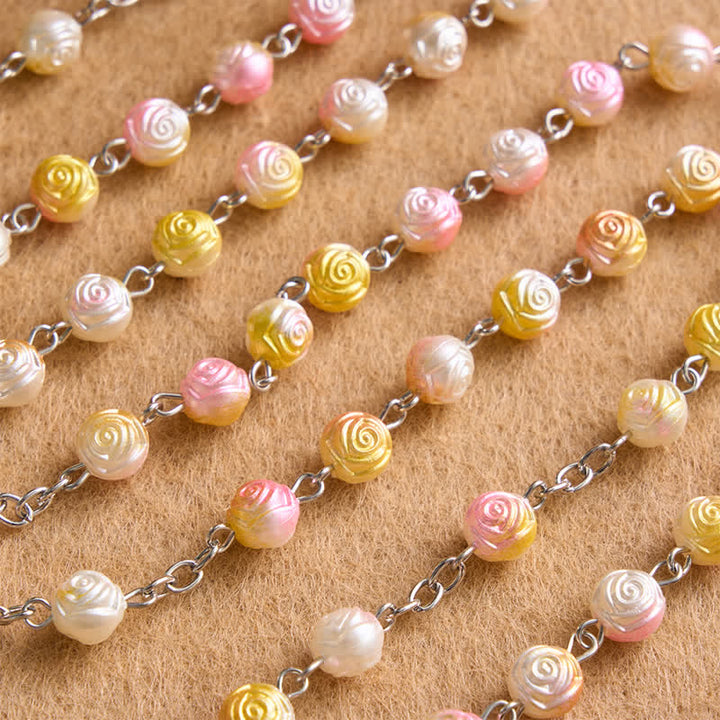 Christianartworkshop Chapelet de perles de rose céleste avec crucifix : symbole de guidance constante - image 7