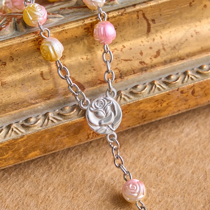 Christianartworkshop Chapelet de perles de rose céleste avec crucifix : symbole de guidance constante - image 8