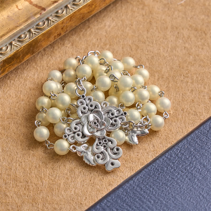Christianartworkshop Chapelet Notre-Dame de Fatima avec croix en alliage de roses : gage de la douce grâce divine - image 3