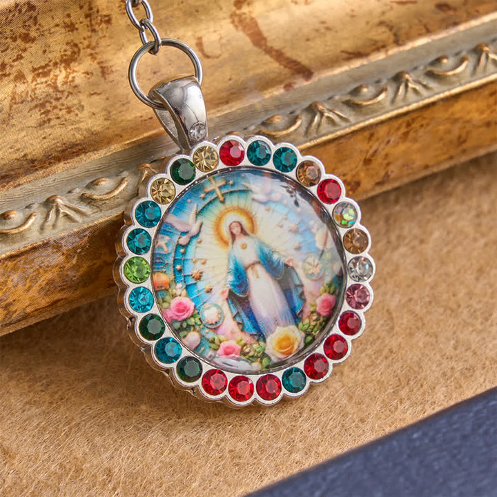 Christianartworkshop Chapelet orné de Notre-Dame de la Médaille Miraculeuse avec des perles de verre : Signe de la Protection Divine - image 4