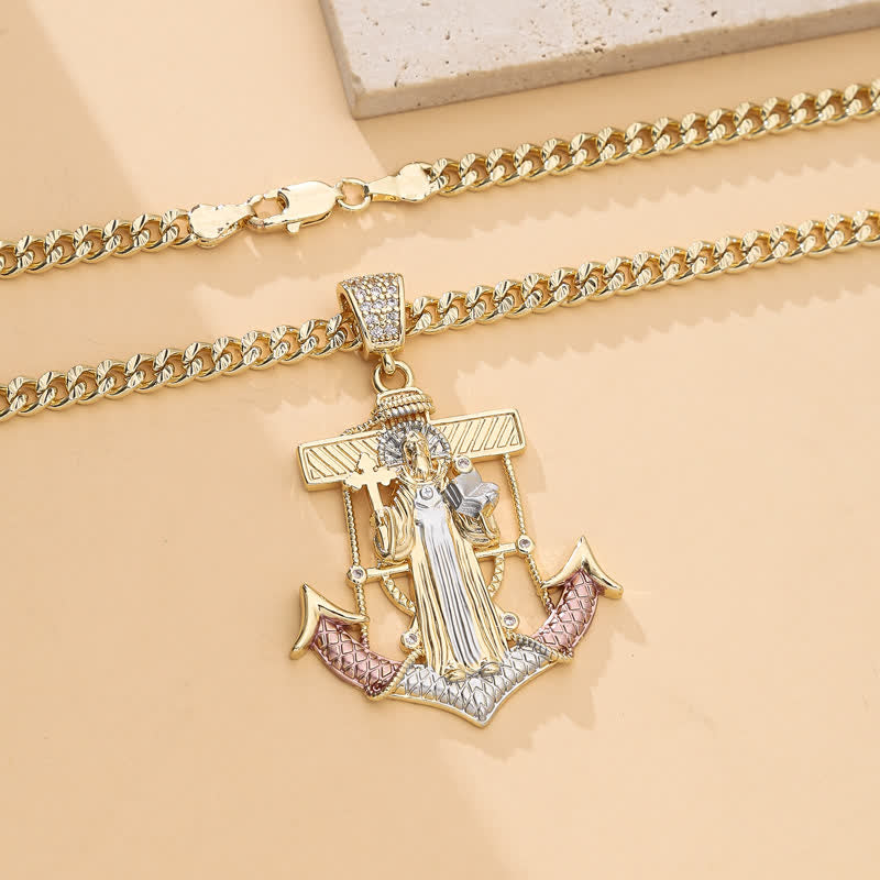 Christianartworkshop Collier emblématique orné de saint Jude et de saint Christophe : emblème d’espoir divin réconfortant - image 12