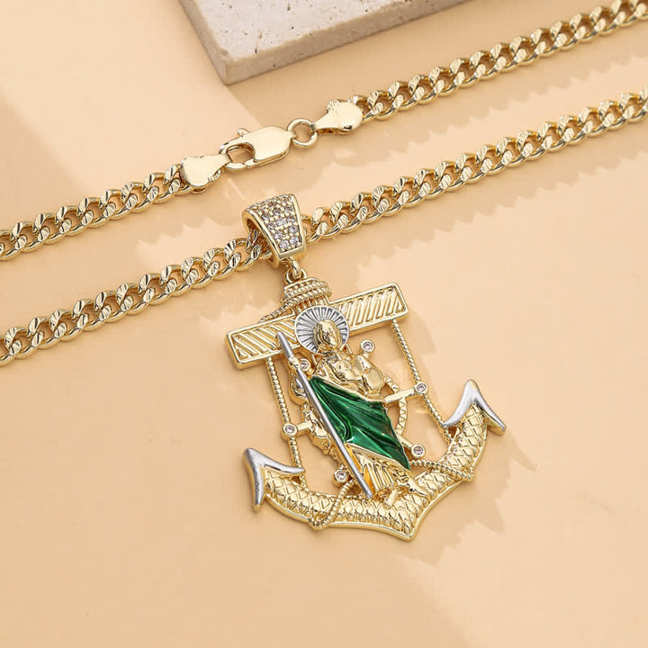 Christianartworkshop Collier emblématique orné de saint Jude et de saint Christophe : emblème d’espoir divin réconfortant - image 6