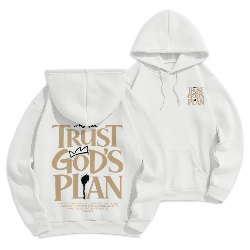 Christianartworkshop Sweat à capuche marron streetwear Trust's Plan - Blanc - 2XL - image 3