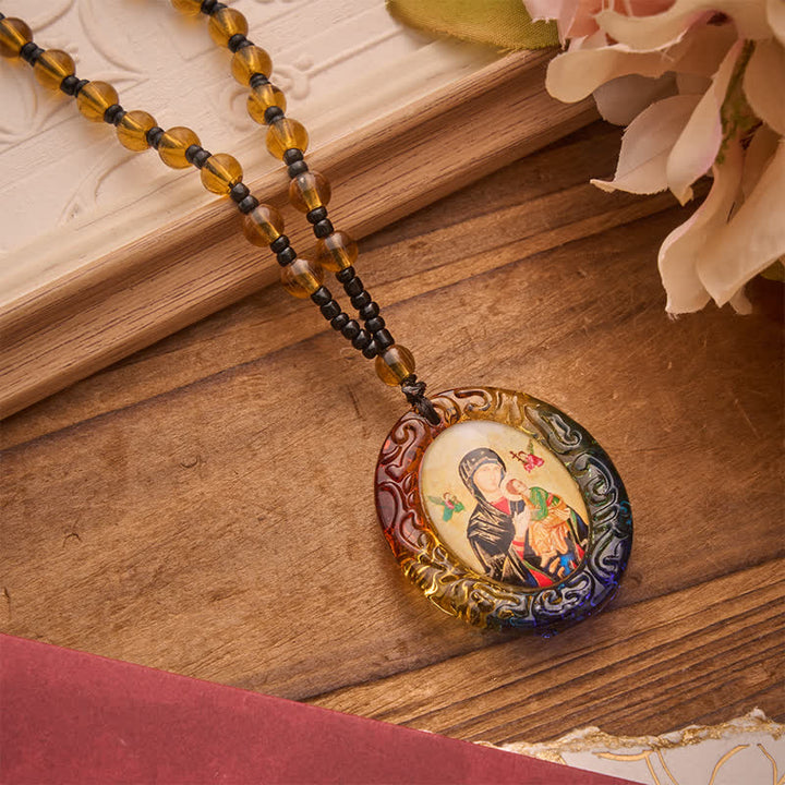 Christianartworkshop Collier de perles de verre de la collection Sainte Figure : Symbole de doux souvenir divin - Notre-Dame G - image 28