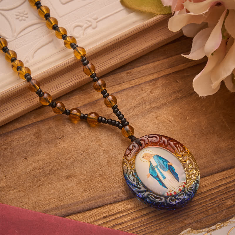 Christianartworkshop Collier de perles de verre de la collection Sainte Figure : Symbole de doux souvenir divin - Notre-Dame D - image 19