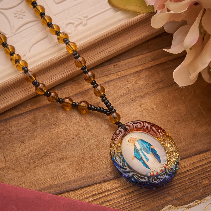 Christianartworkshop Collier de perles de verre de la collection Sainte Figure : Symbole de doux souvenir divin - Notre-Dame D - image 19