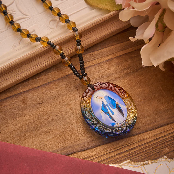 Christianartworkshop Collier de perles de verre de la collection Sainte Figure : Symbole de doux souvenir divin - Notre-Dame C - image 18