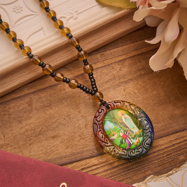 Christianartworkshop Collier de perles de verre de la collection Sainte Figure : Symbole de doux souvenir divin - Notre-Dame F - image 27