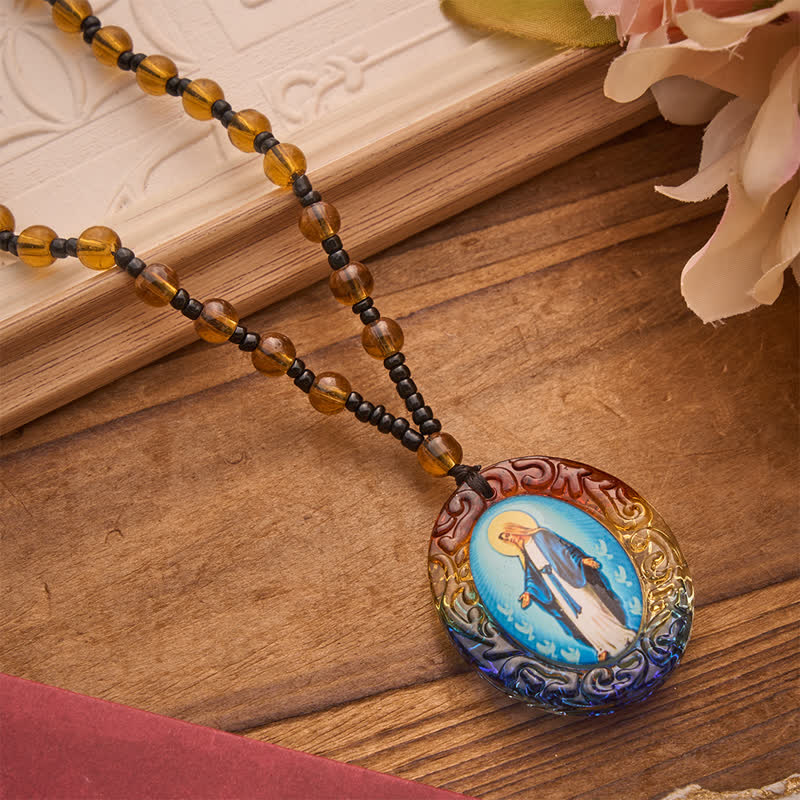 Christianartworkshop Collier de perles de verre de la collection Sainte Figure : Symbole de doux souvenir divin - Notre-Dame A - image 16