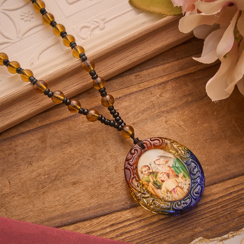 Christianartworkshop Collier de perles de verre de la collection Sainte Figure : Symbole de doux souvenir divin - Sainte Famille - image 10