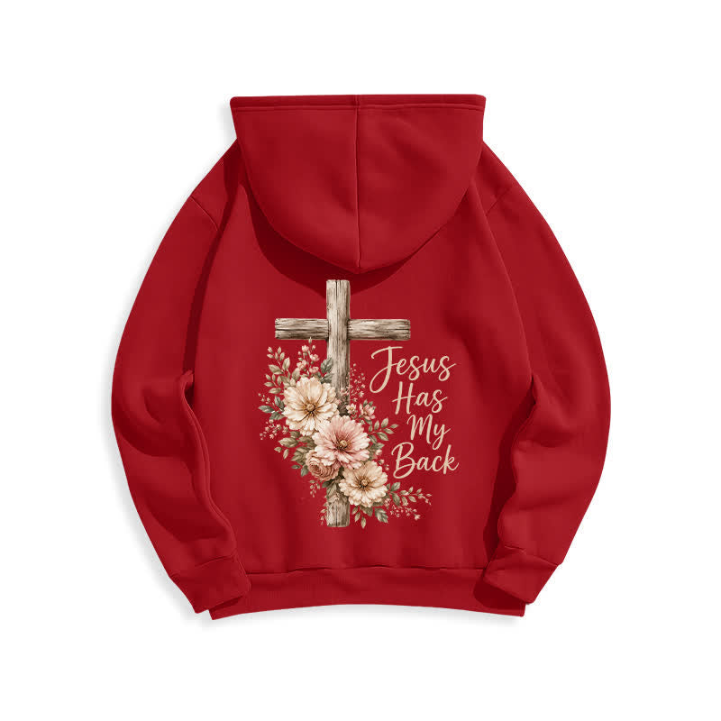 Christianartworkshop Sweat à capuche blanc à motif floral et croix « Jésus me protège » - image 16