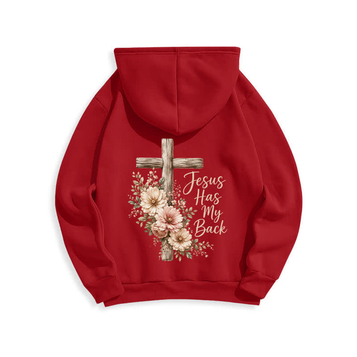 Christianartworkshop Sweat à capuche blanc à motif floral et croix « Jésus me protège » - image 16