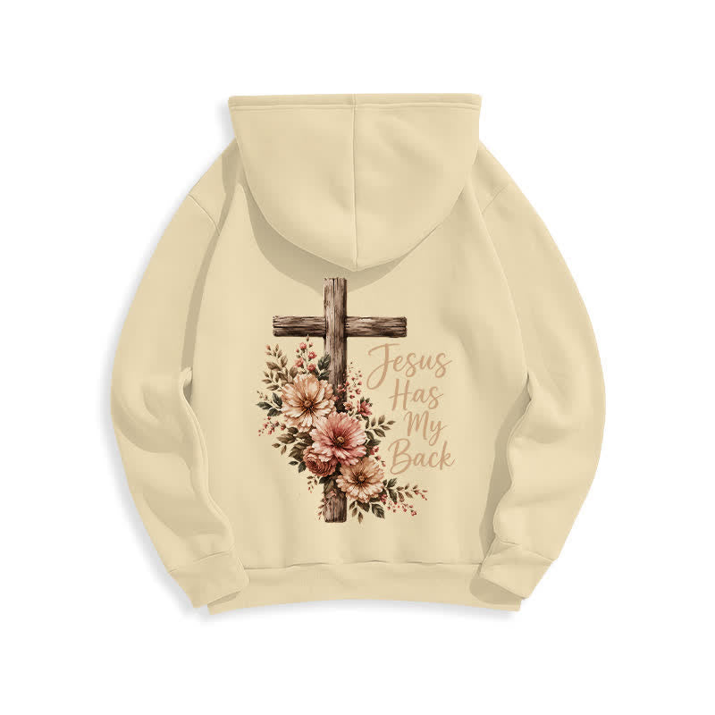 Christianartworkshop Sweat à capuche blanc à motif floral et croix « Jésus me protège » - image 22