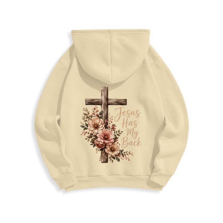 Christianartworkshop Sweat à capuche blanc à motif floral et croix « Jésus me protège » - image 22
