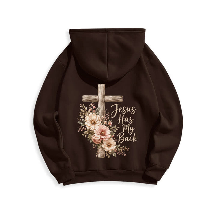 Christianartworkshop Sweat à capuche blanc à motif floral et croix « Jésus me protège » - image 10