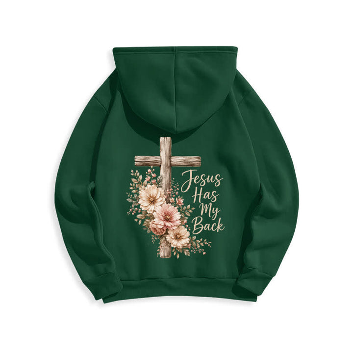 Christianartworkshop Sweat à capuche blanc à motif floral et croix « Jésus me protège » - image 13