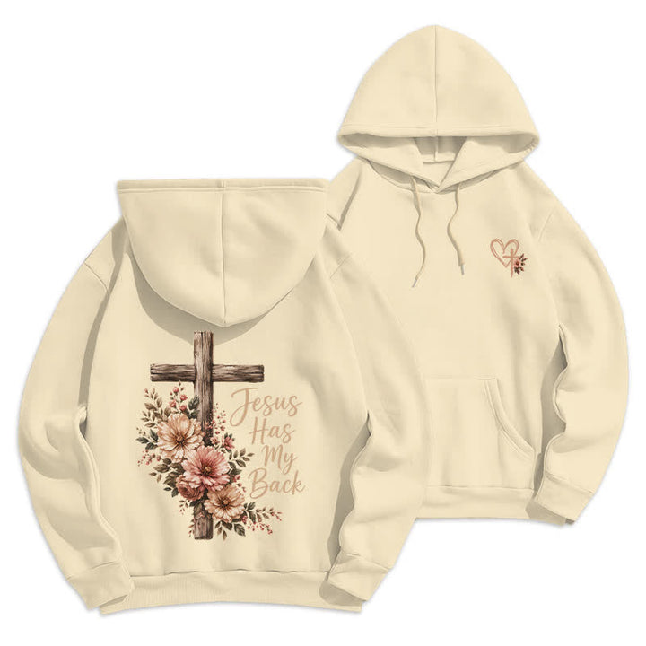 Christianartworkshop Sweat à capuche blanc à motif floral et croix « Jésus me protège » - Abricot - 2XL - image 21