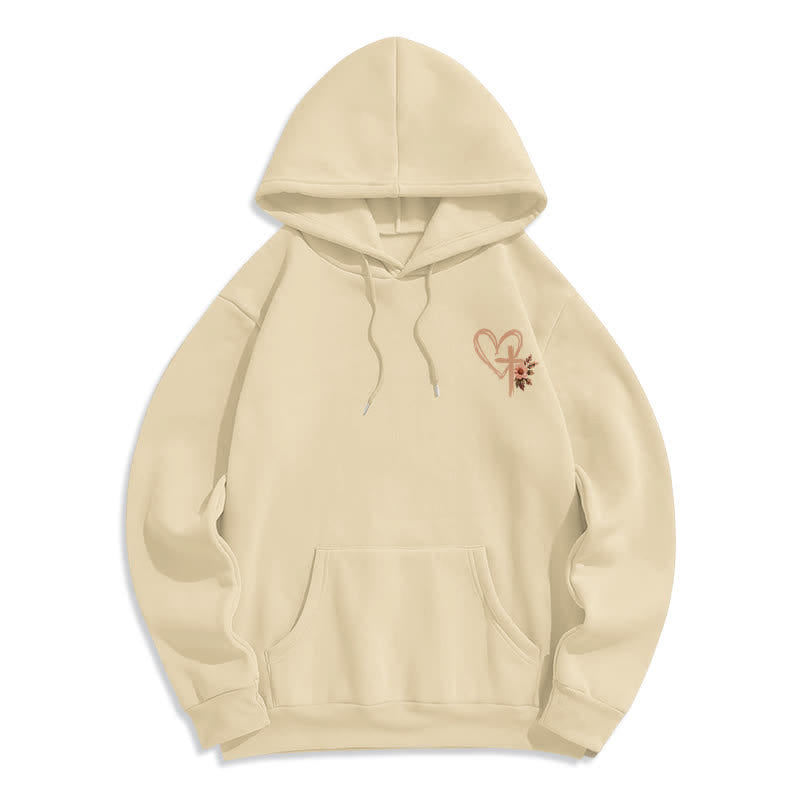 Christianartworkshop Sweat à capuche blanc à motif floral et croix « Jésus me protège » - image 23