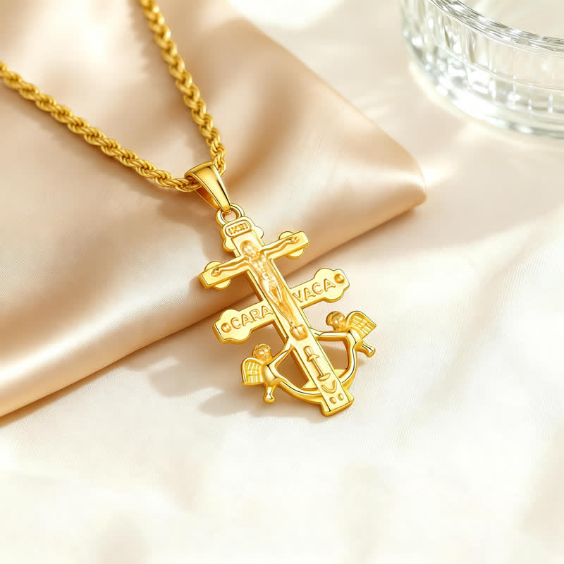 Christianartworkshop Collier en corde avec crucifix Caravaca finement travaillé : Signe d'une grâce sacrée et constante - image 4