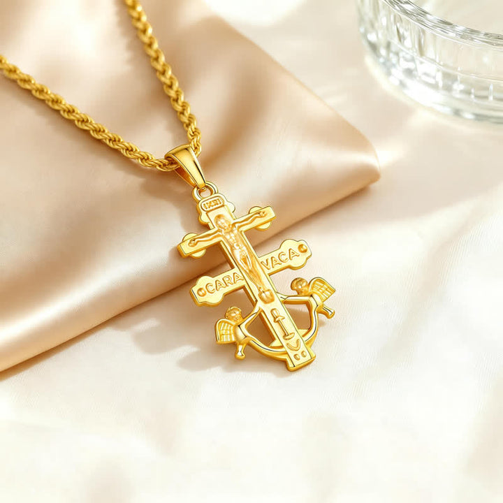 Christianartworkshop Collier en corde avec crucifix Caravaca finement travaillé : Signe d'une grâce sacrée et constante - image 4
