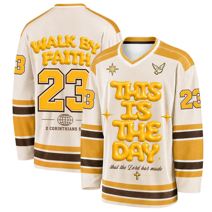 Christianartworkshop Maillot de hockey à imprimé en relief « This Is The Day » - 5XL - image 0