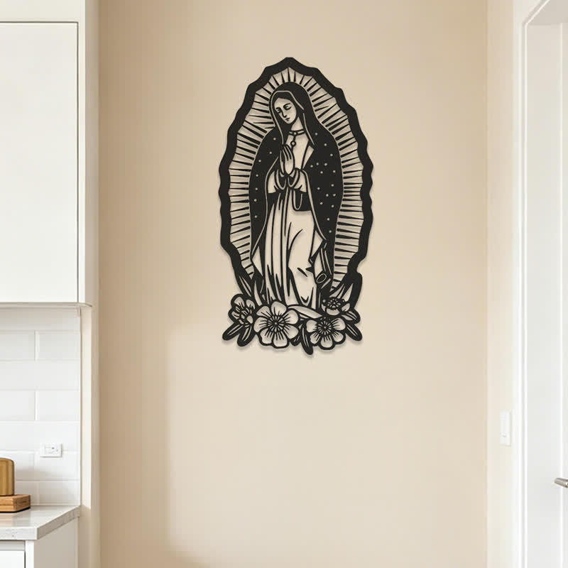 Christianartworkshop Décoration murale en métal Notre-Dame de Guadalupe : un symbole de foi et de grâce divine - image 1