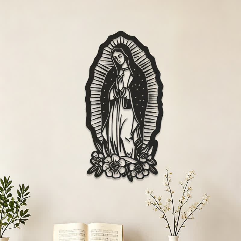 Christianartworkshop Décoration murale en métal Notre-Dame de Guadalupe : un symbole de foi et de grâce divine - image 0