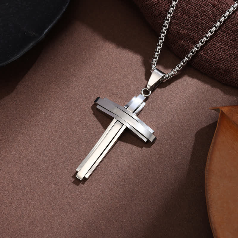 Christianartworkshop Collier à maillons croisés empilés : Symbole d'une protection divine infaillible - Argent - image 1