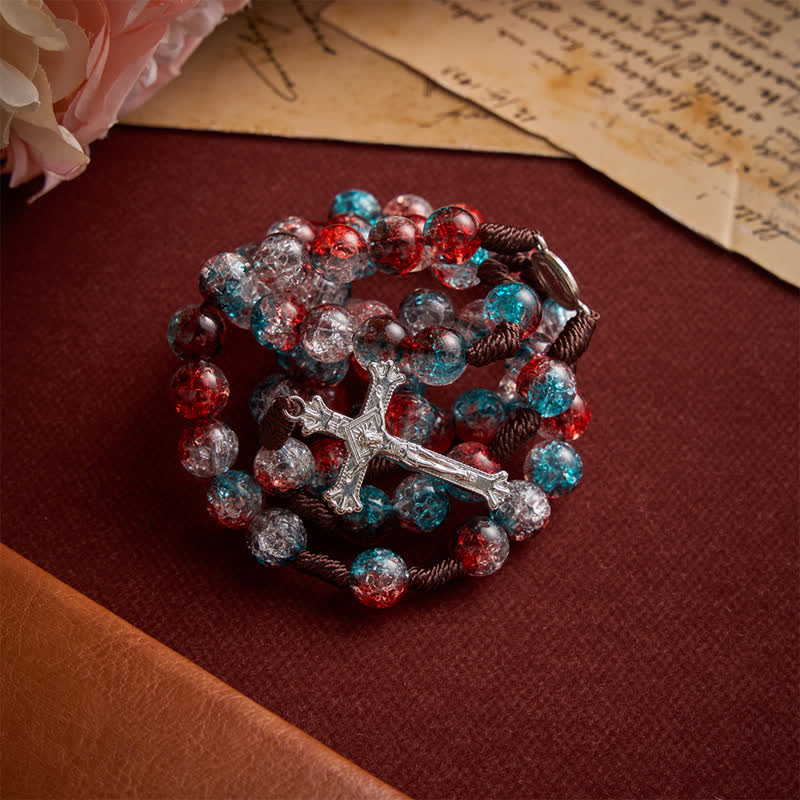 Christianartworkshop Chapelet de perles craquelées translucides sur le thème de Noël - image 6