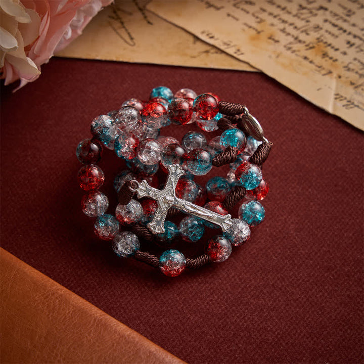 Christianartworkshop Chapelet de perles craquelées translucides sur le thème de Noël - image 6