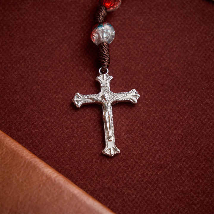 Christianartworkshop Chapelet de perles craquelées translucides sur le thème de Noël - image 9