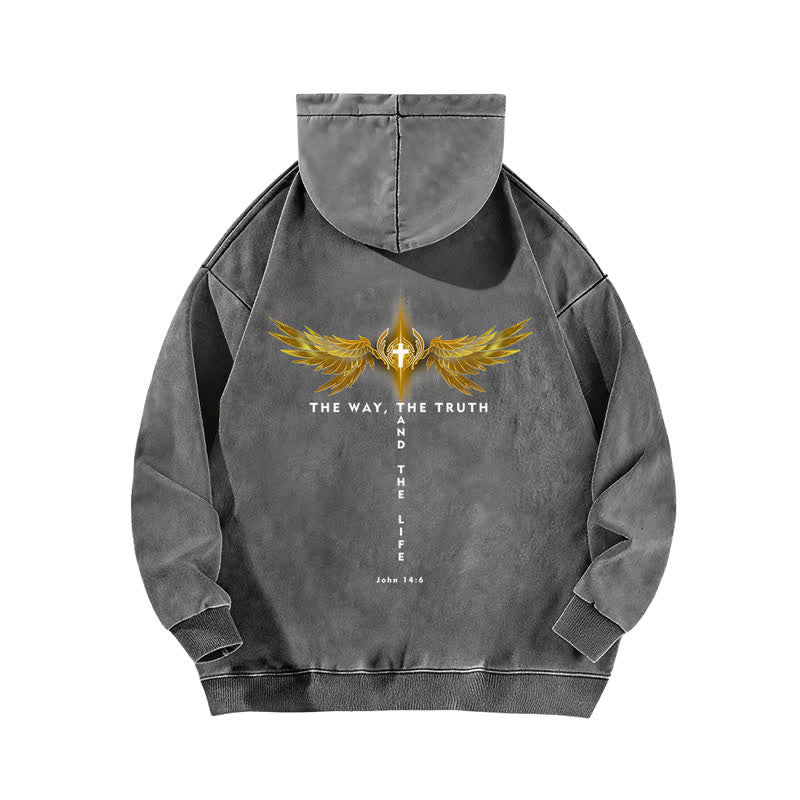 Christianartworkshop Le sweat à capuche lavé de la vérité et de la vie - image 7