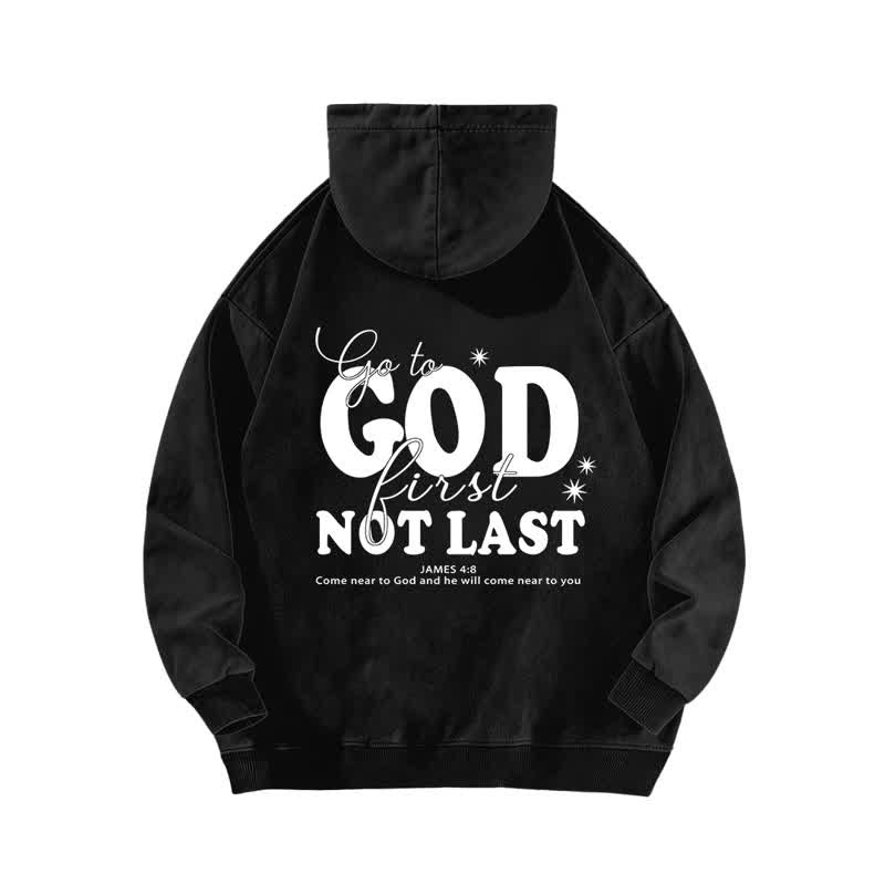 Christianartworkshop Go To God First Not Last Sweat à capuche beige délavé - image 7