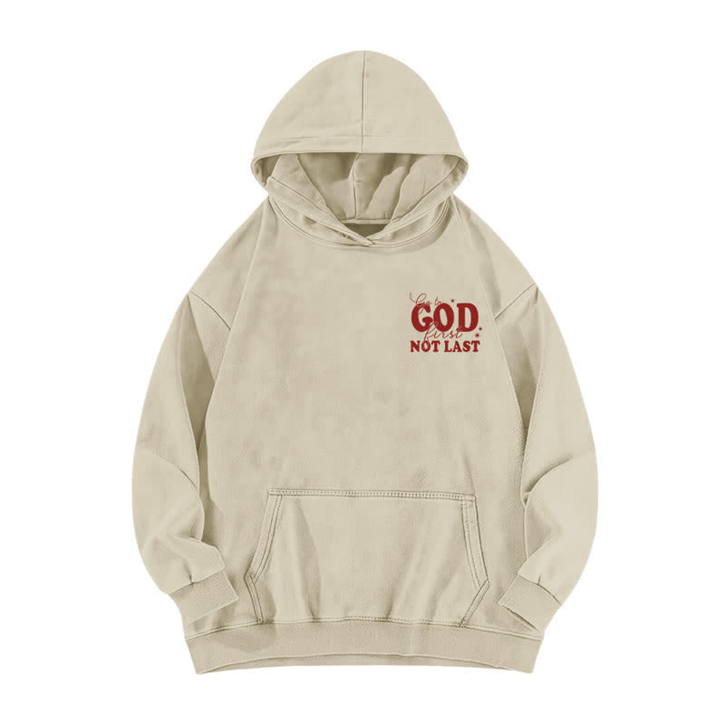 Christianartworkshop Go To God First Not Last Sweat à capuche beige délavé - image 2