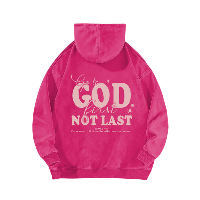 Christianartworkshop Go To God First Not Last Sweat à capuche beige délavé - image 4