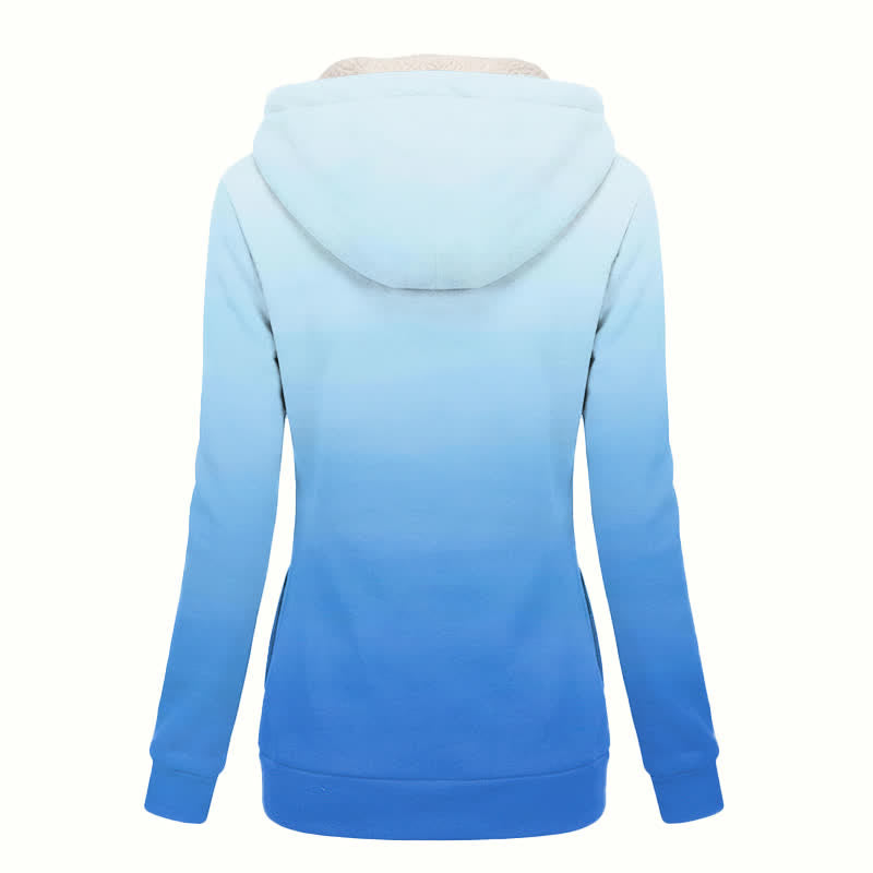 Christianartworkshop Manteau polaire à capuche pour femme, motif Madonna ombré bleu - image 1