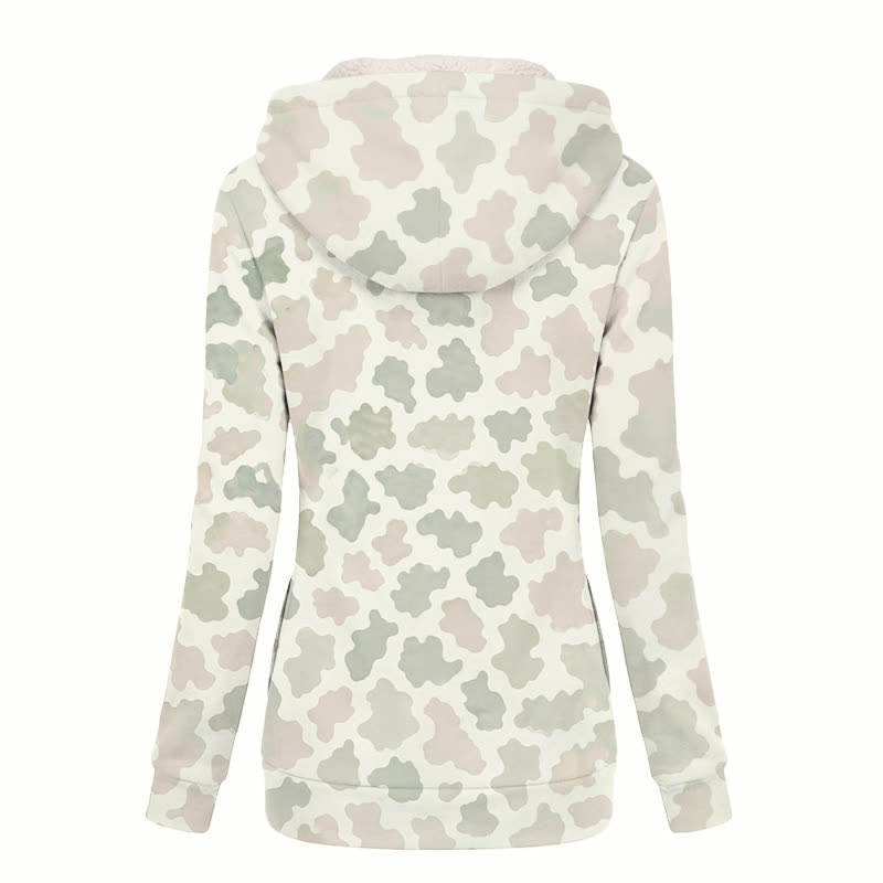 Christianartworkshop Manteau polaire à capuche pour femme avec pendentif croix camouflage neutre - image 1