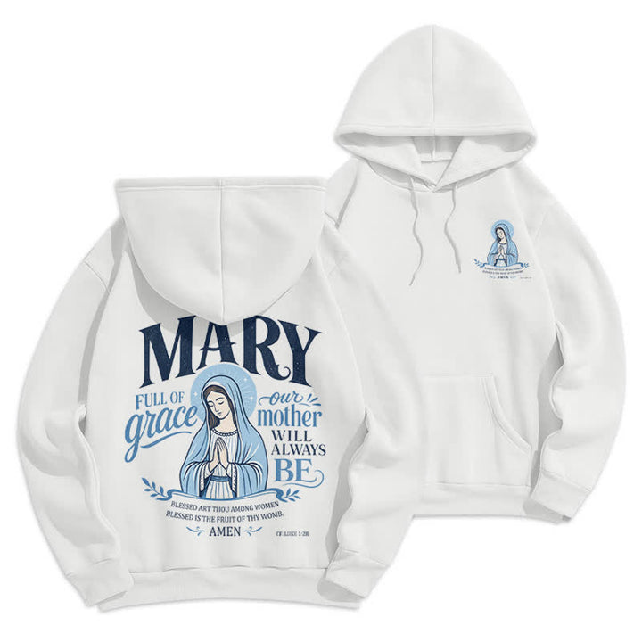 Christianartworkshop Sweat à capuche blanc doublé polaire Mary Full Of Grace - Blanc - 2XL - image 0