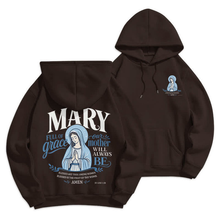 Christianartworkshop Sweat à capuche blanc doublé polaire Mary Full Of Grace - Brun - 2XL - image 3