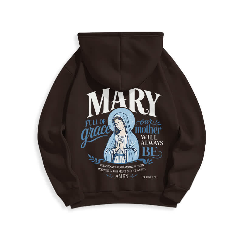 Christianartworkshop Sweat à capuche blanc doublé polaire Mary Full Of Grace - image 4