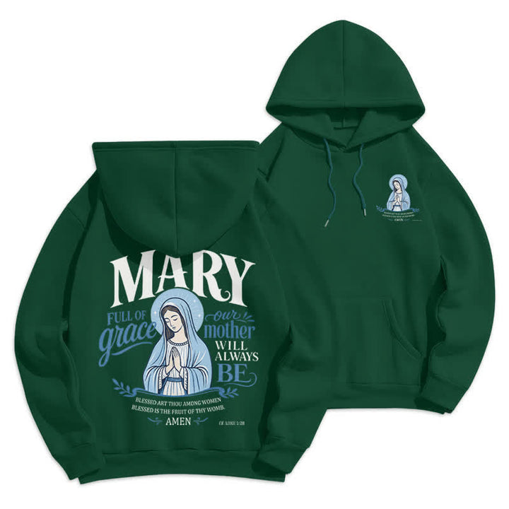 Christianartworkshop Sweat à capuche blanc doublé polaire Mary Full Of Grace - Vert - 2XL - image 9