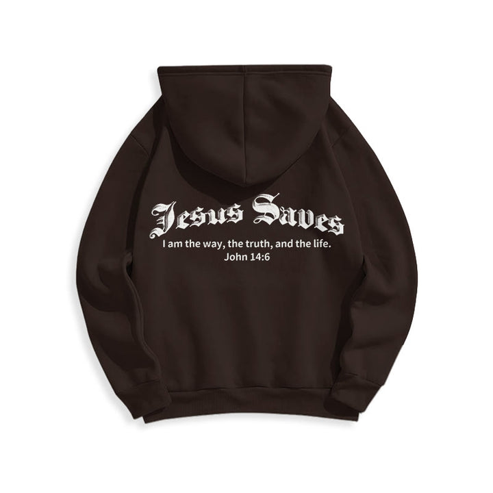 Christianartworkshop Jésus sauve Jean 14:6 Sweat à capuche en polyester doublé polaire Foi - image 7