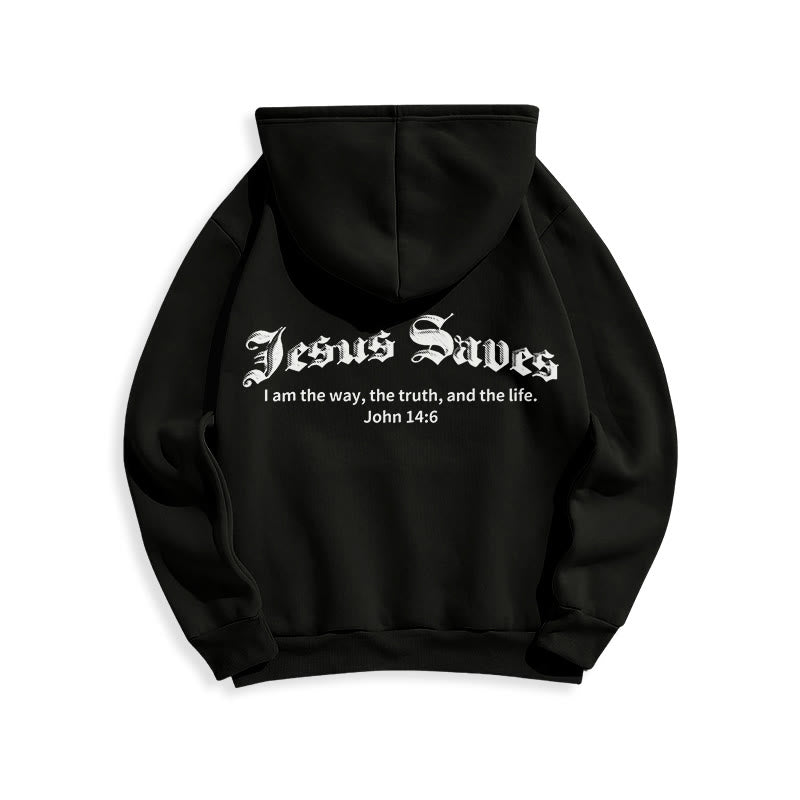 Christianartworkshop Jésus sauve Jean 14:6 Sweat à capuche en polyester doublé polaire Foi - image 10