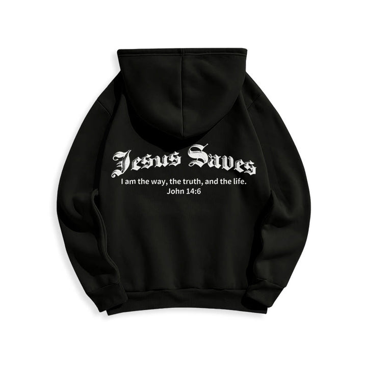 Christianartworkshop Jésus sauve Jean 14:6 Sweat à capuche en polyester doublé polaire Foi - image 10