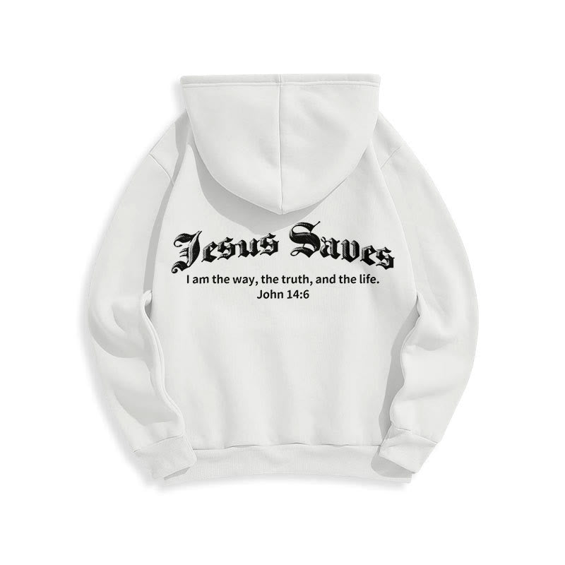 Christianartworkshop Jésus sauve Jean 14:6 Sweat à capuche en polyester doublé polaire Foi - image 4