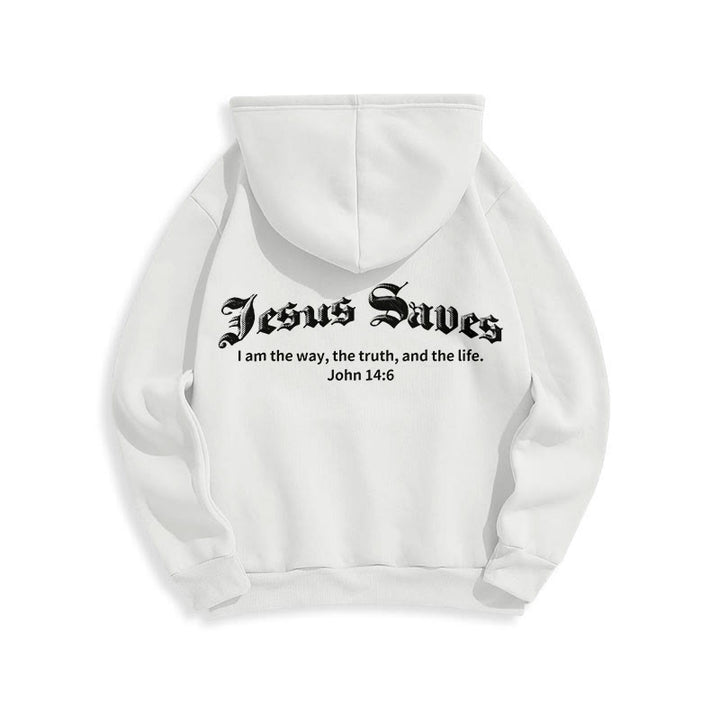 Christianartworkshop Jésus sauve Jean 14:6 Sweat à capuche en polyester doublé polaire Foi - image 4